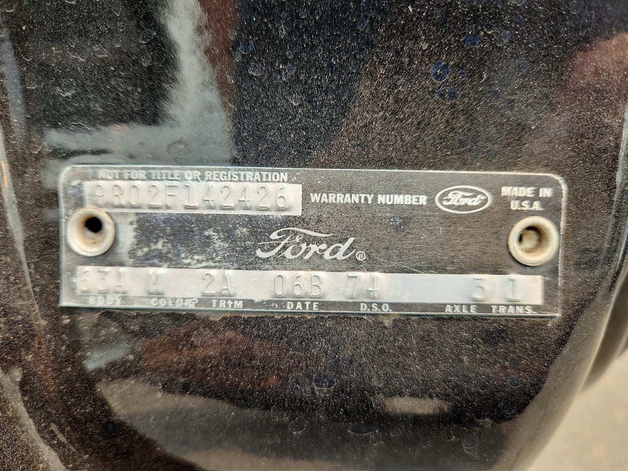 9R02F142426 · 1969 FORD MUST · 12/12