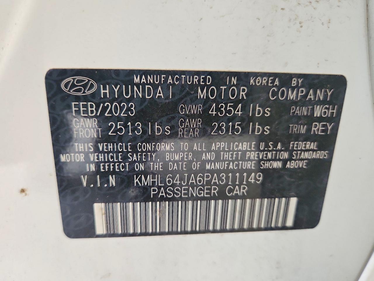 KMHL64JA6PA311149 · 2023 HYUNDAI SONATA · 12/12
