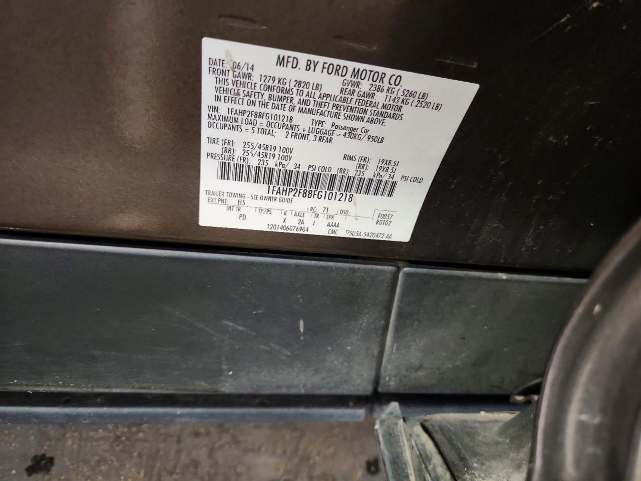 1FAHP2F88FG101218 · 2015 FORD TAURUS · 12/12