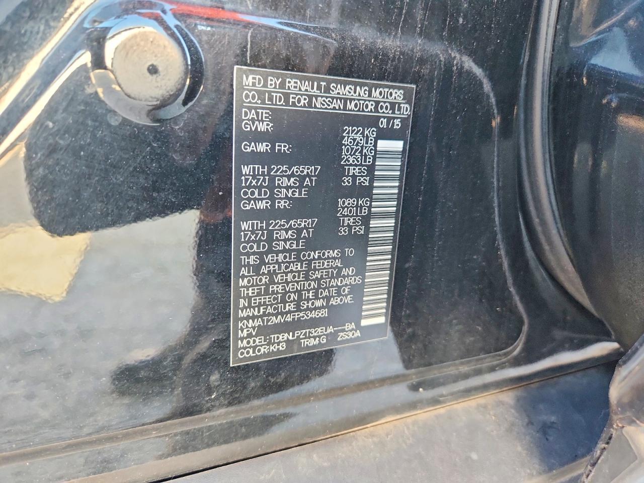 KNMAT2MV4FP534681 · 2015 NISSAN ROGUE · 12/12