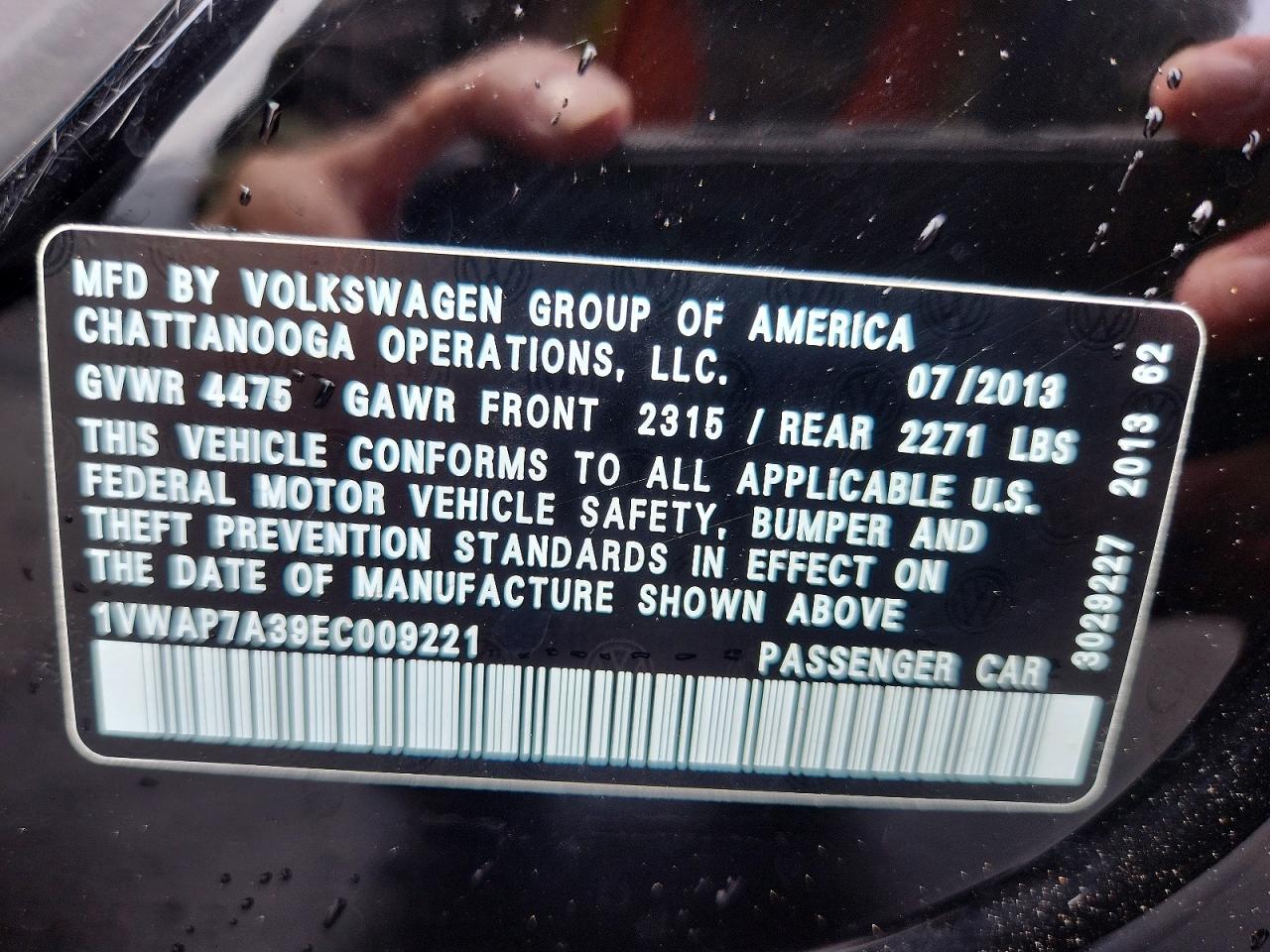 1VWAP7A39EC009221 · 2014 VOLKSWAGEN PASSAT · 12/12
