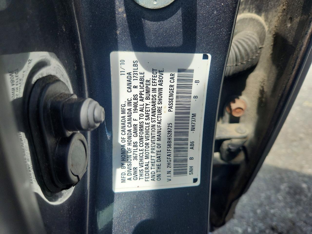 2HGFA1F58BH528725 · 2011 HONDA CIVIC · 12/12