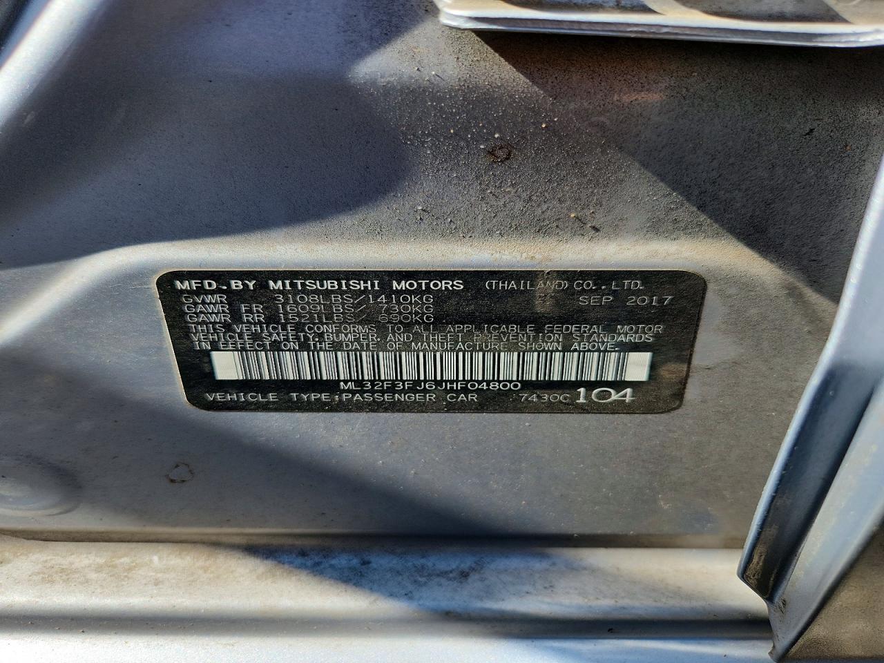 ML32F3FJ6JHF04800 · 2018 MITSUBISHI MIRAGE · 12/12
