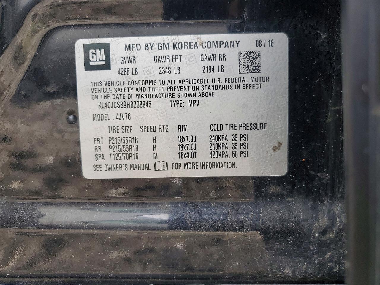 KL4CJCSB9HB008845 · 2017 BUICK ENCORE · 12/12
