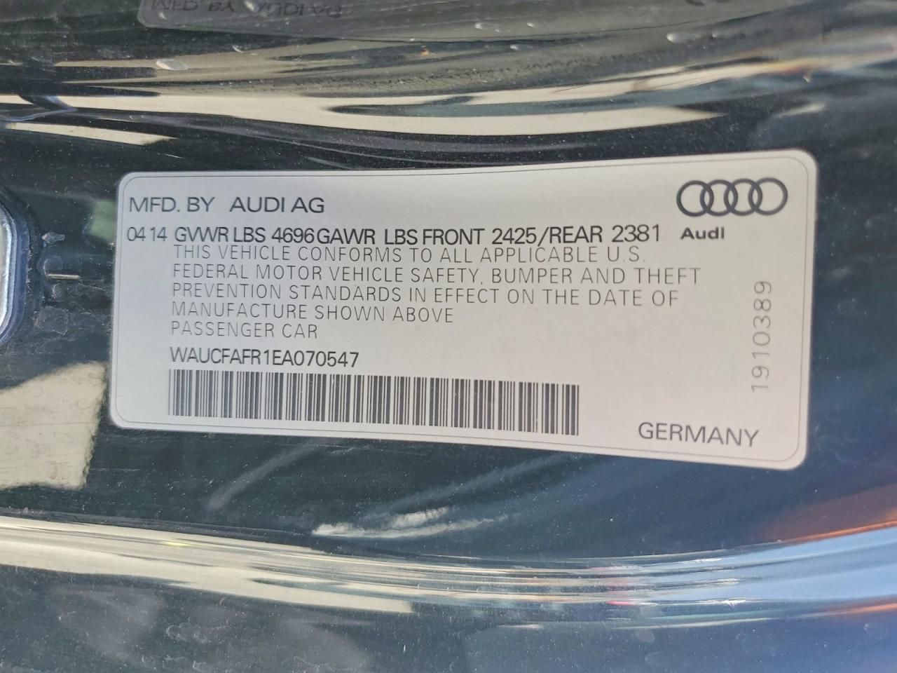 WAUCFAFR1EA070547 · 2014 AUDI A5 · 12/12
