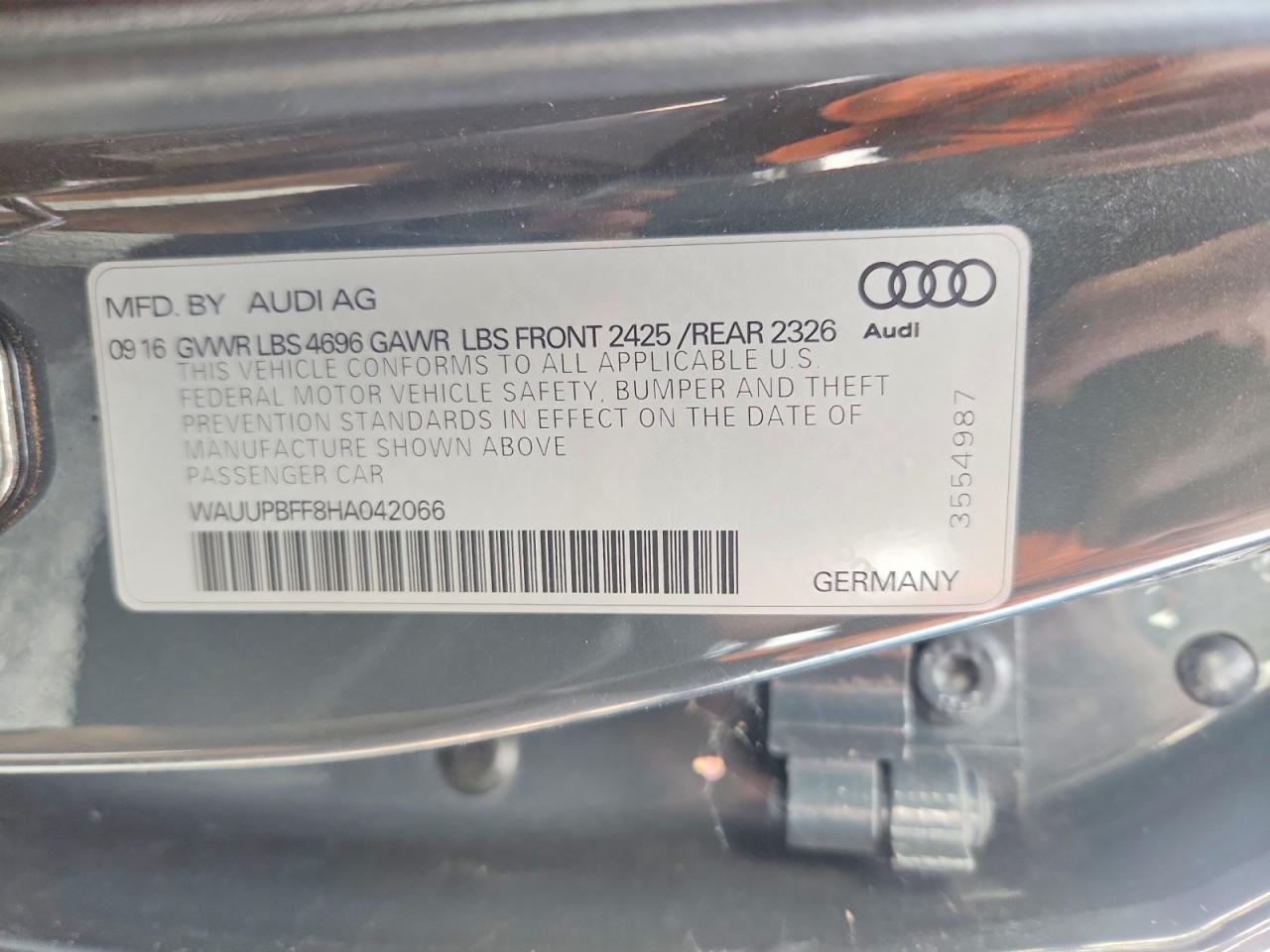 WAUUPBFF8HA042066 · 2017 AUDI A3 · 12/12