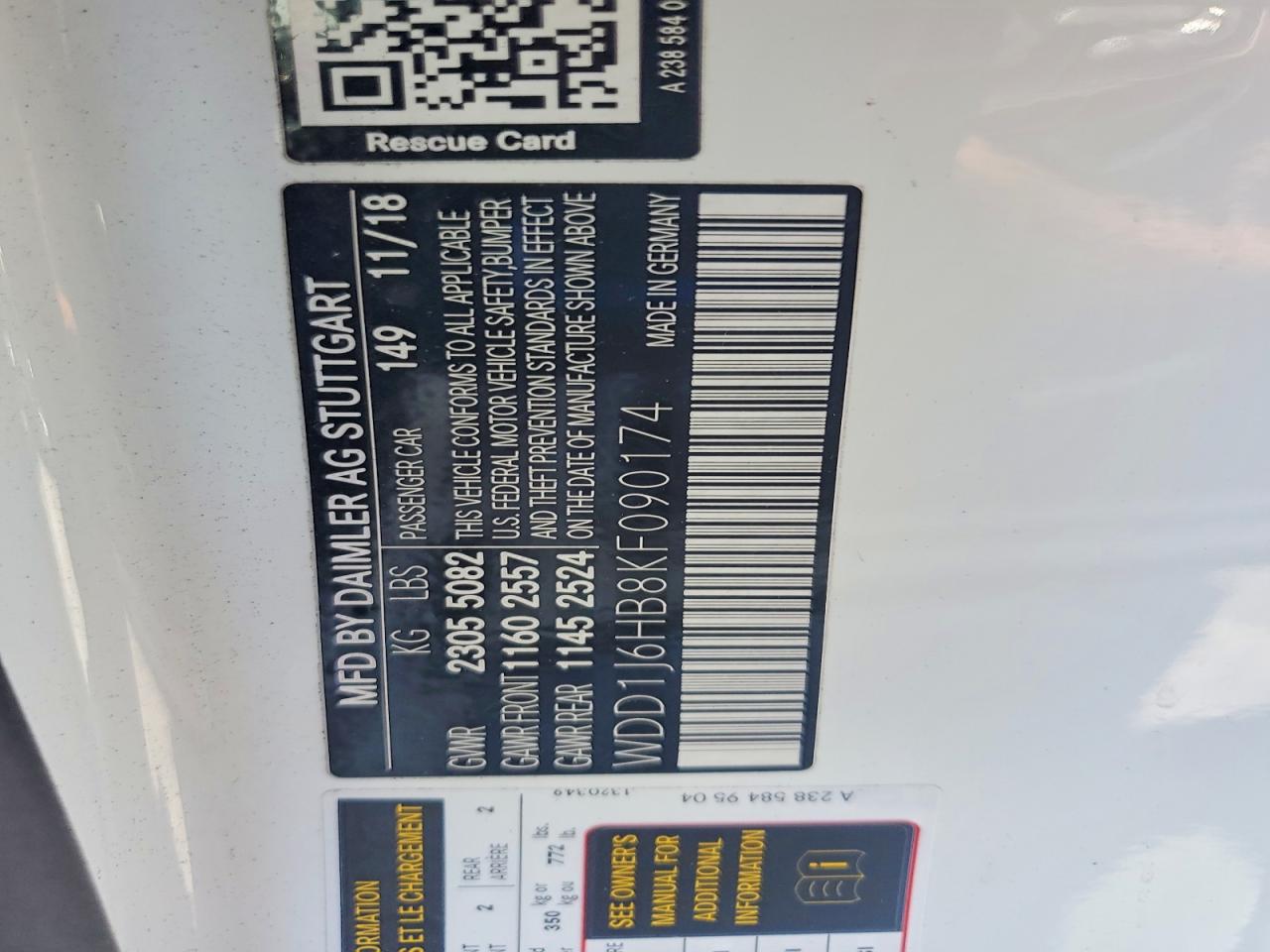 WDD1J6HB8KF090174 · 2019 MERCEDES-BENZ E · 12/12
