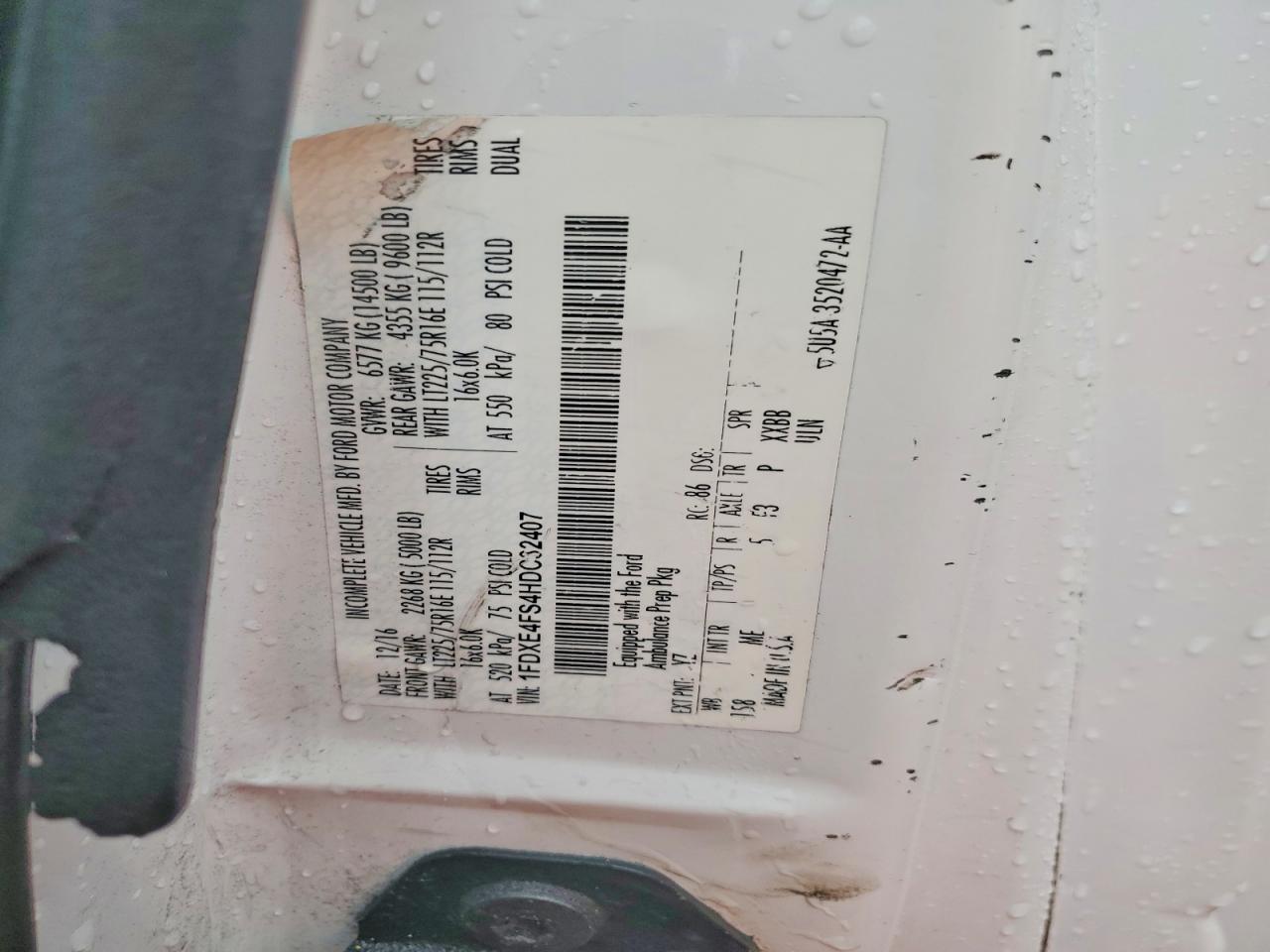 1FDXE4FS4HDC32407 · 2017 FORD ECONOLINE · 12/12