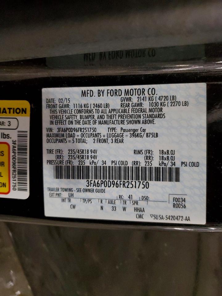 3FA6P0D96FR251750 · 2015 FORD FUSION · 12/12