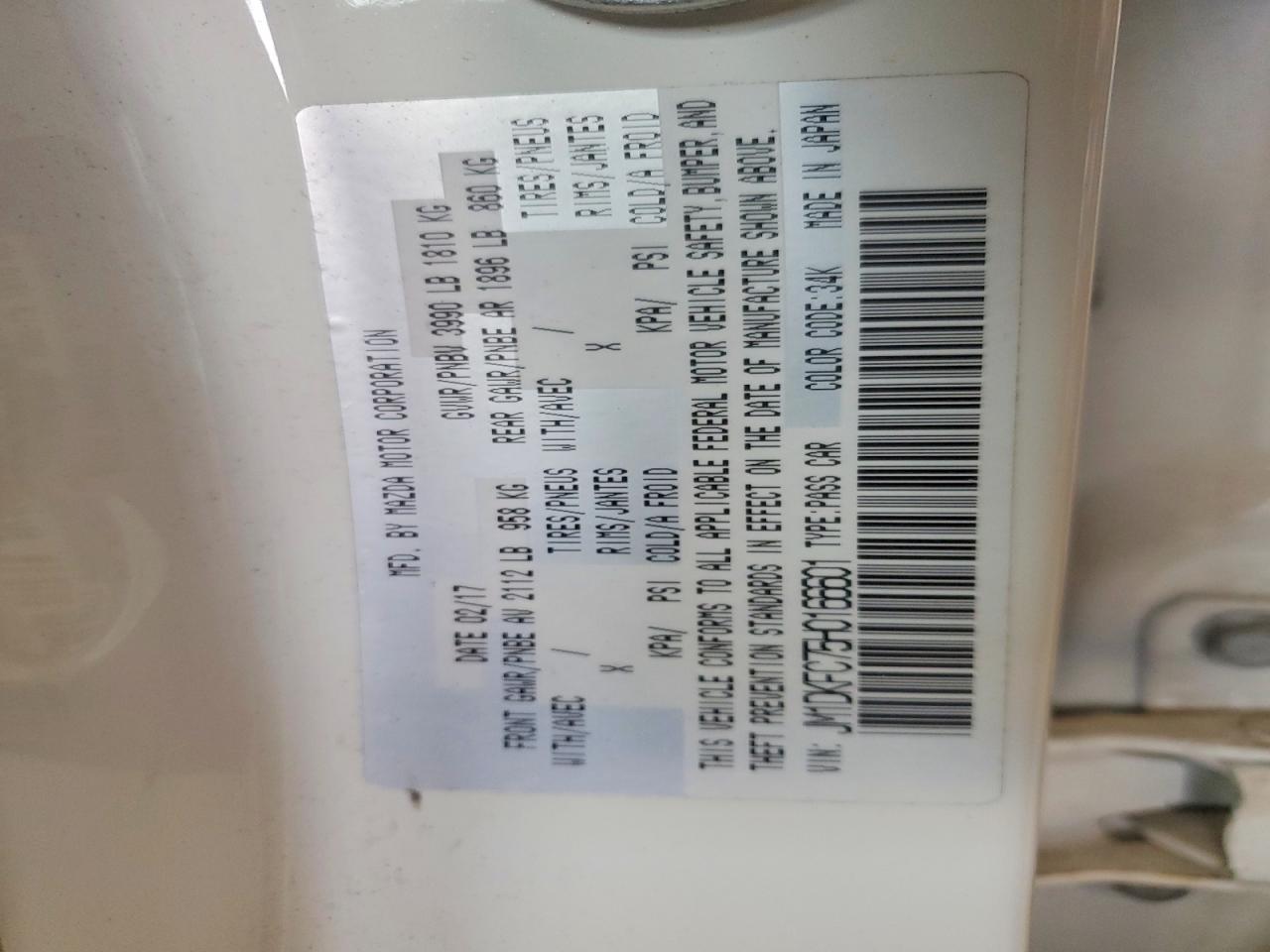 JM1DKFC75H0166601 · 2017 MAZDA CX-3 · 12/12