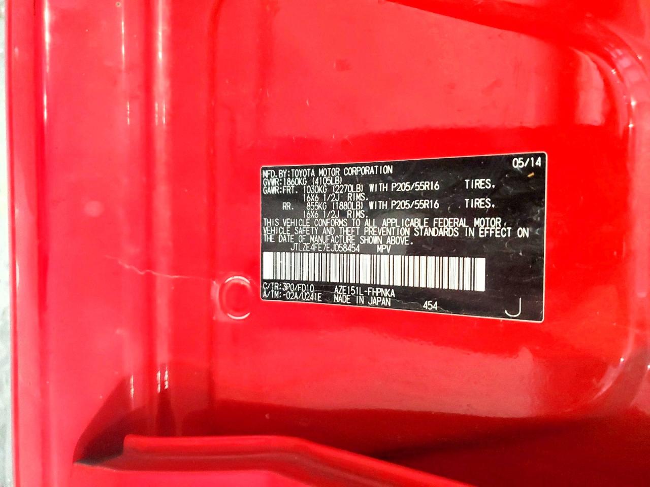 JTLZE4FE7EJ058454 · 2014 SCION XB · 12/12