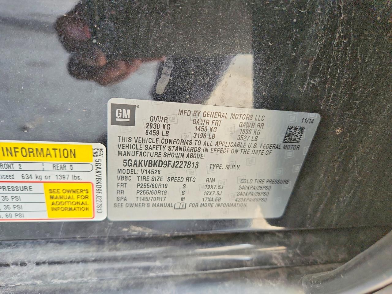 5GAKVBKD9FJ227813 · 2015 BUICK ENCLAVE · 12/12