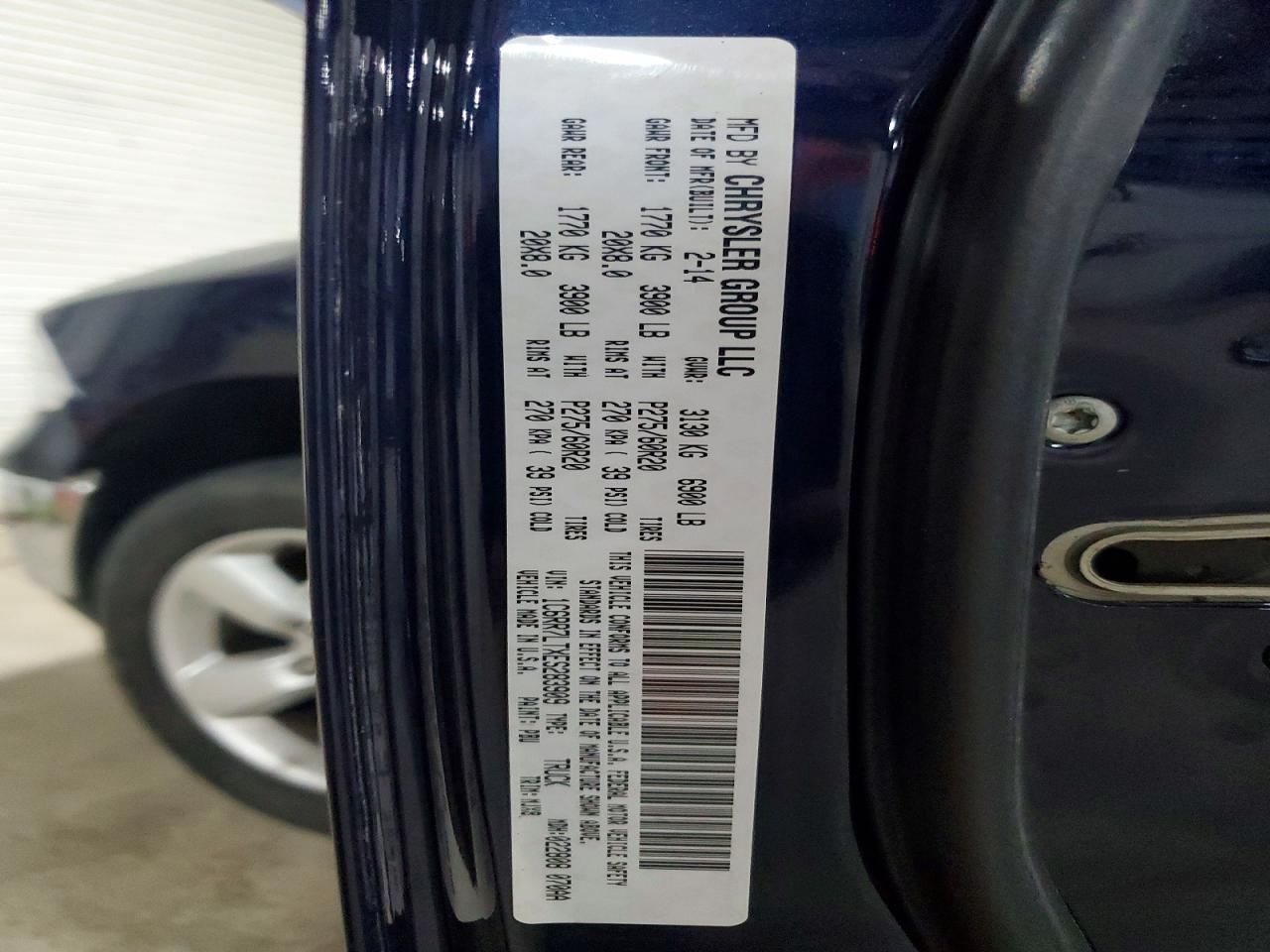1C6RR7LTXES283909 · 2014 RAM 1500 · 12/12
