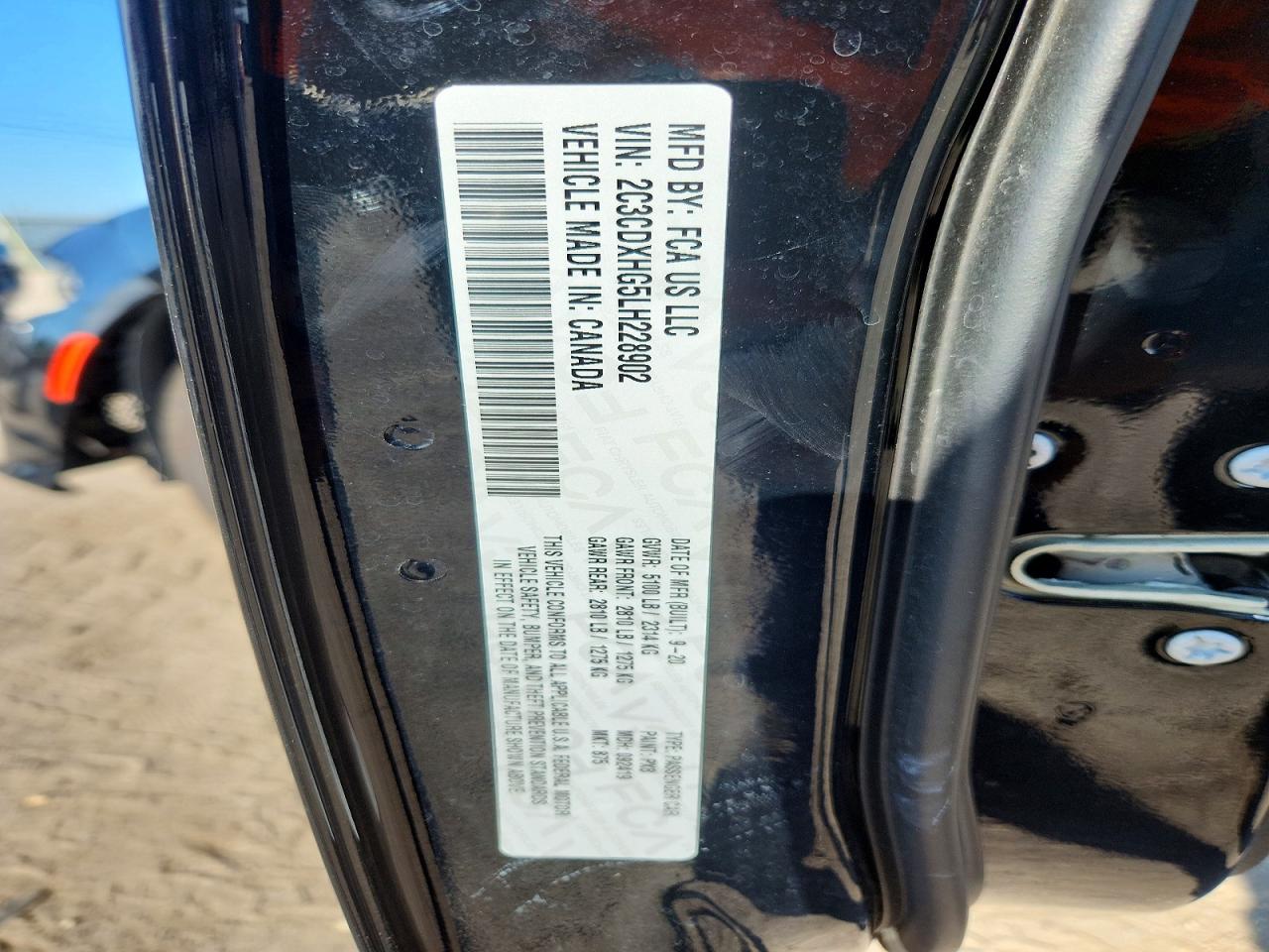2C3CDXHG5LH228902 · 2020 DODGE CHARGER · 12/12