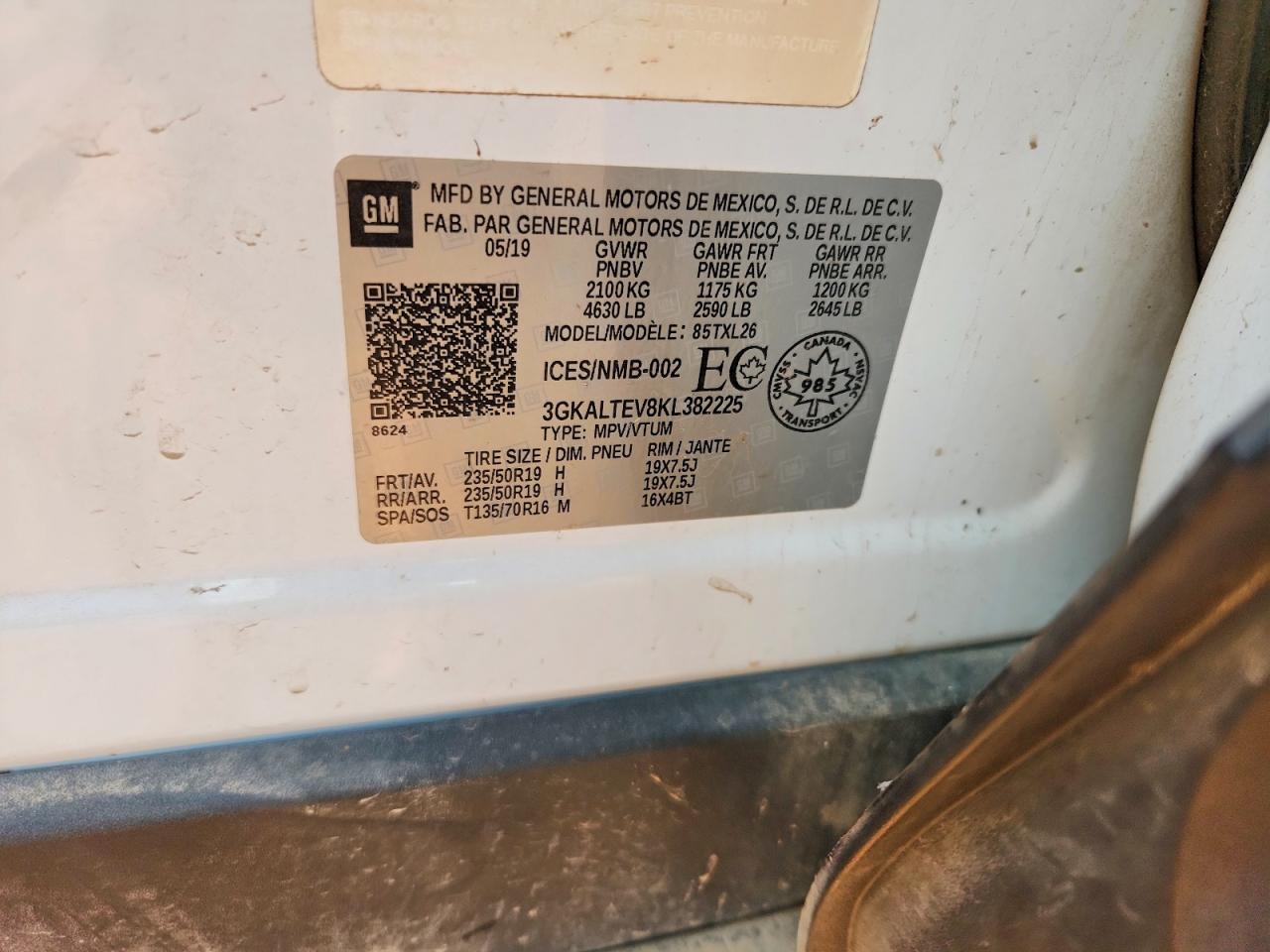 3GKALTEV8KL382225 · 2019 GMC TERRAIN · 12/12