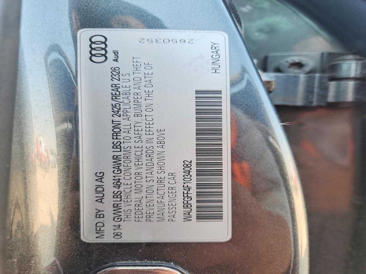 WAUBFGFF4F1034082 · 2015 AUDI S3 · 12/12