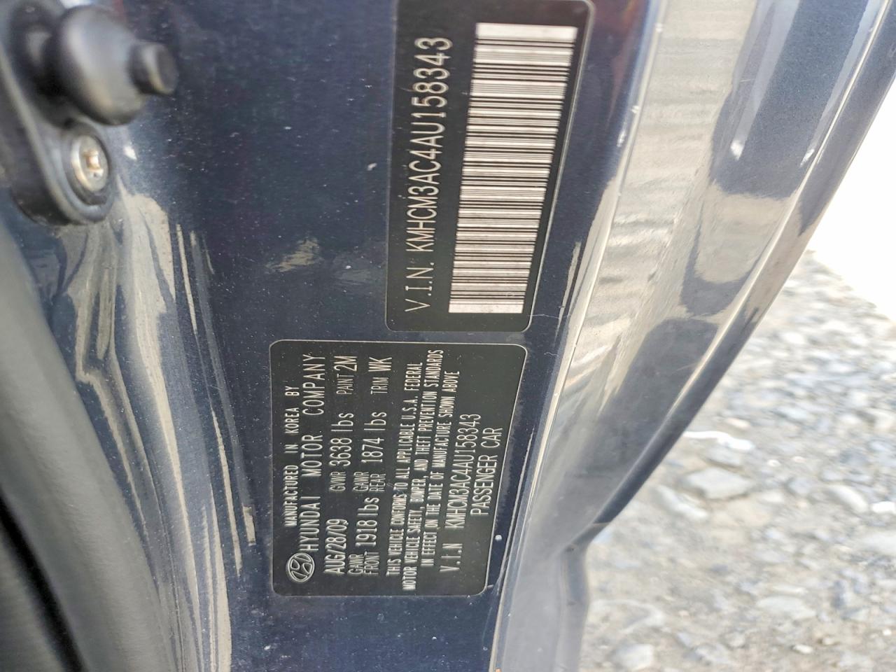 KMHCM3AC4AU158343 · 2010 HYUNDAI ACCENT · 12/12
