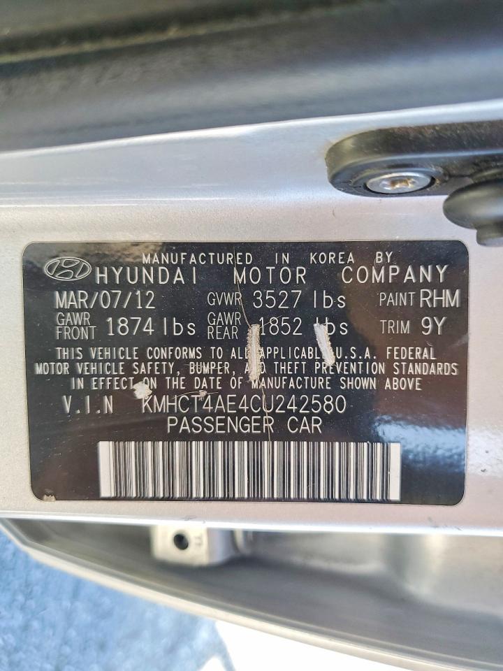 KMHCT4AE4CU242580 · 2012 HYUNDAI ACCENT · 12/12