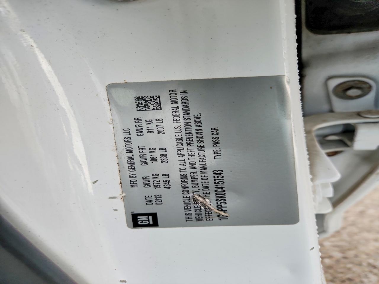 1G4PP5SK0C4157543 · 2012 BUICK VERANO · 12/12