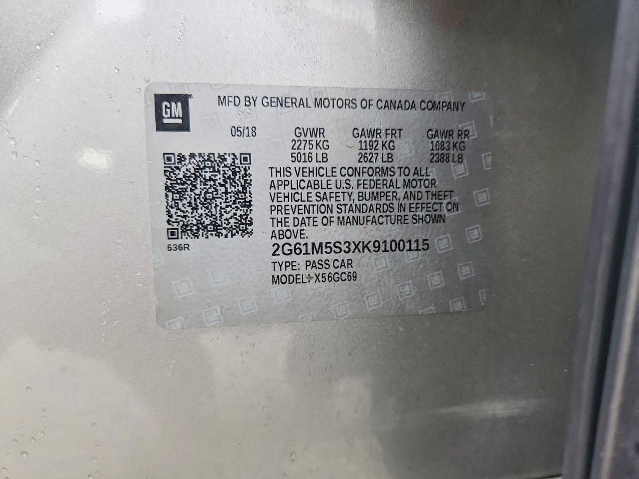 2G61M5S3XK9100115 · 2019 CADILLAC XTS · 12/12