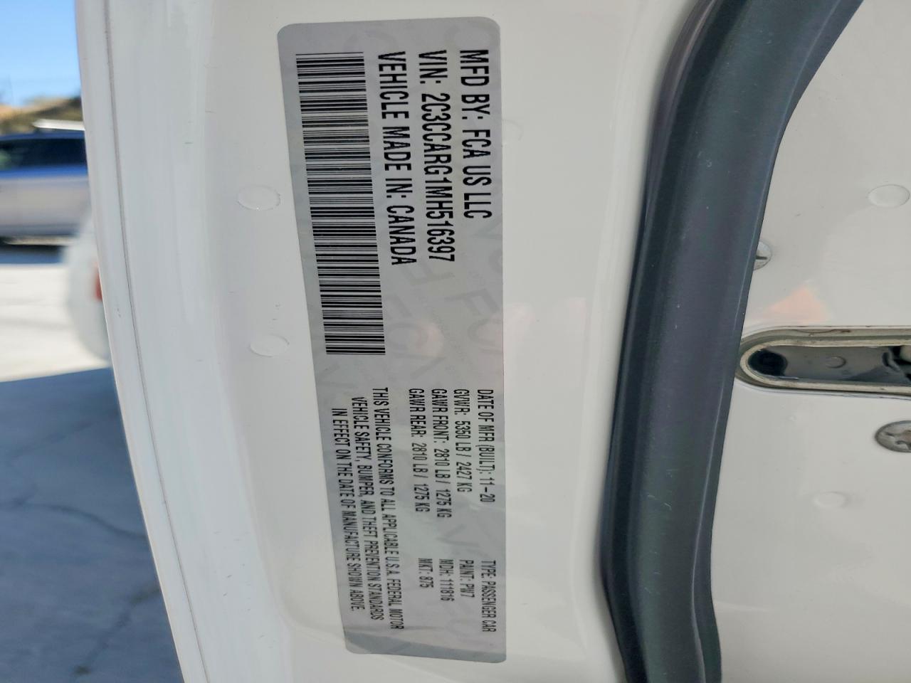 2C3CCARG1MH516397 · 2021 CHRYSLER 300 · 12/12