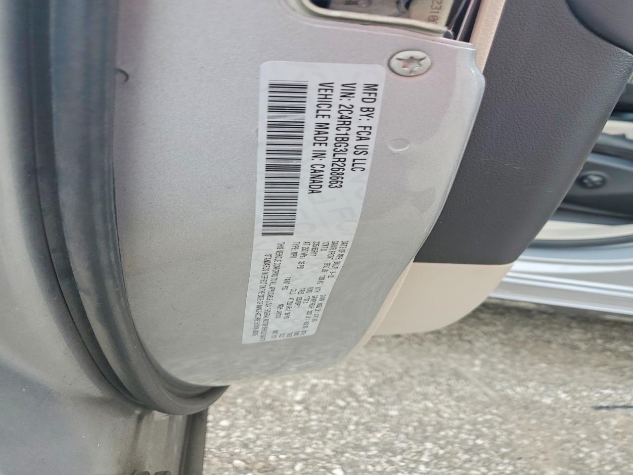 2C4RC1BG3LR268663 · 2020 CHRYSLER PACIFICA · 12/12