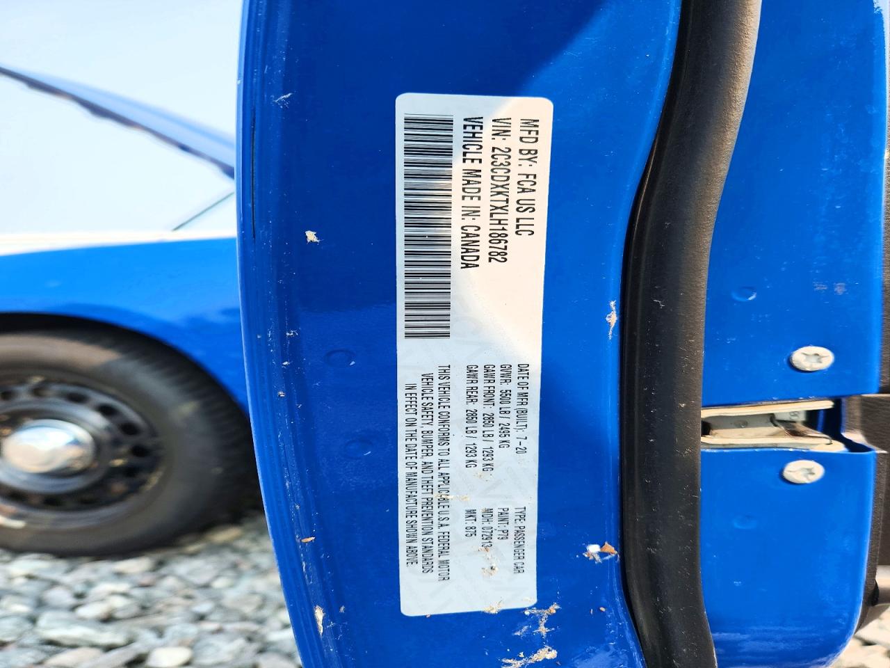 2C3CDXKTXLH186782 · 2020 DODGE CHARGER · 12/12
