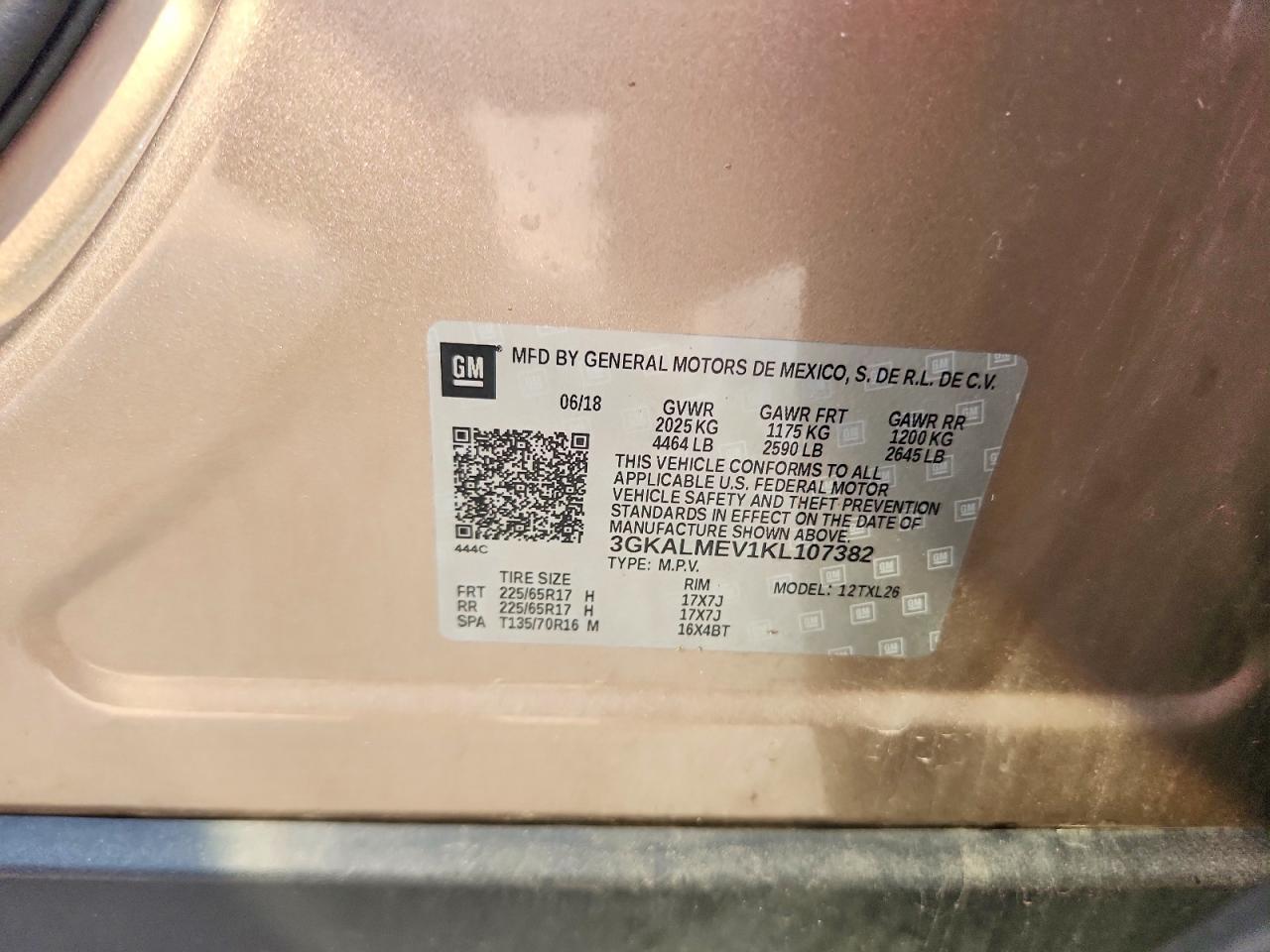 3GKALMEV1KL107382 · 2019 GMC TERRAIN · 12/12