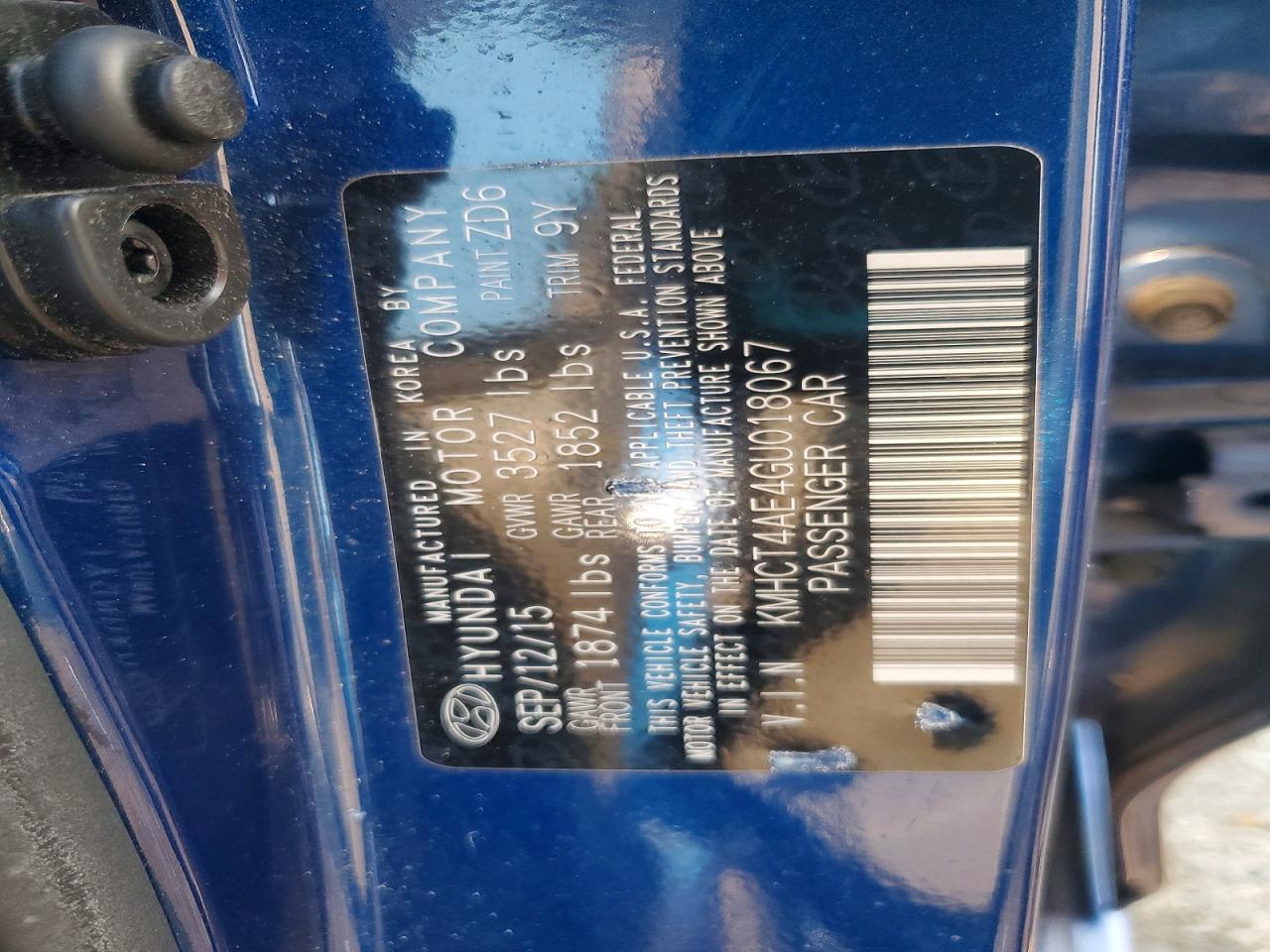KMHCT4AE4GU018067 · 2016 HYUNDAI ACCENT · 12/12
