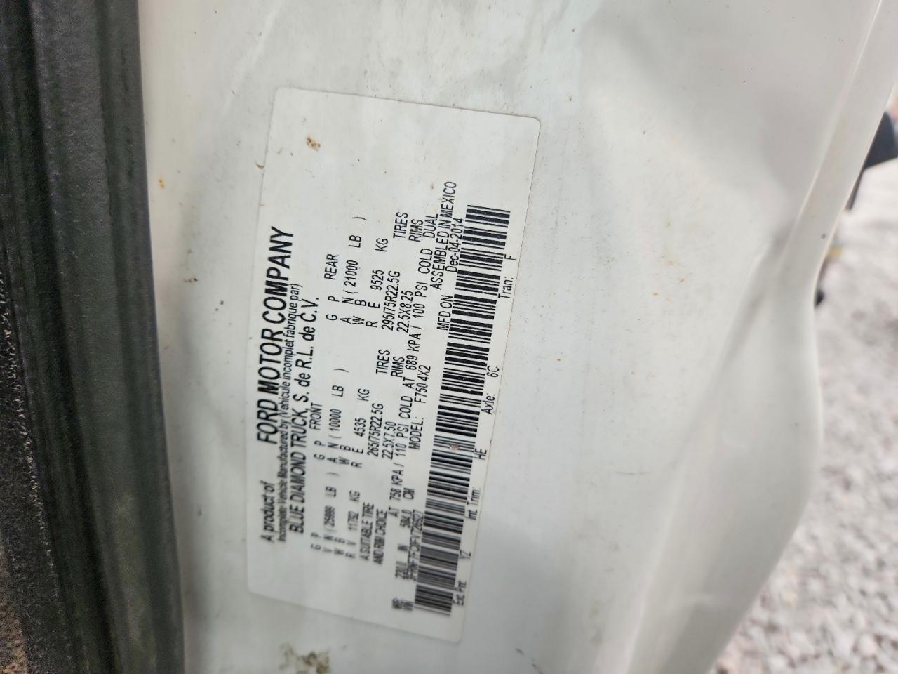 3FRNF7FC0FV726927 · 2015 FORD F750 · 11/13