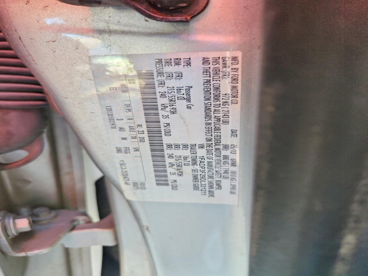 1FADP3F29DL331211 · 2013 FORD FOCUS · 12/12