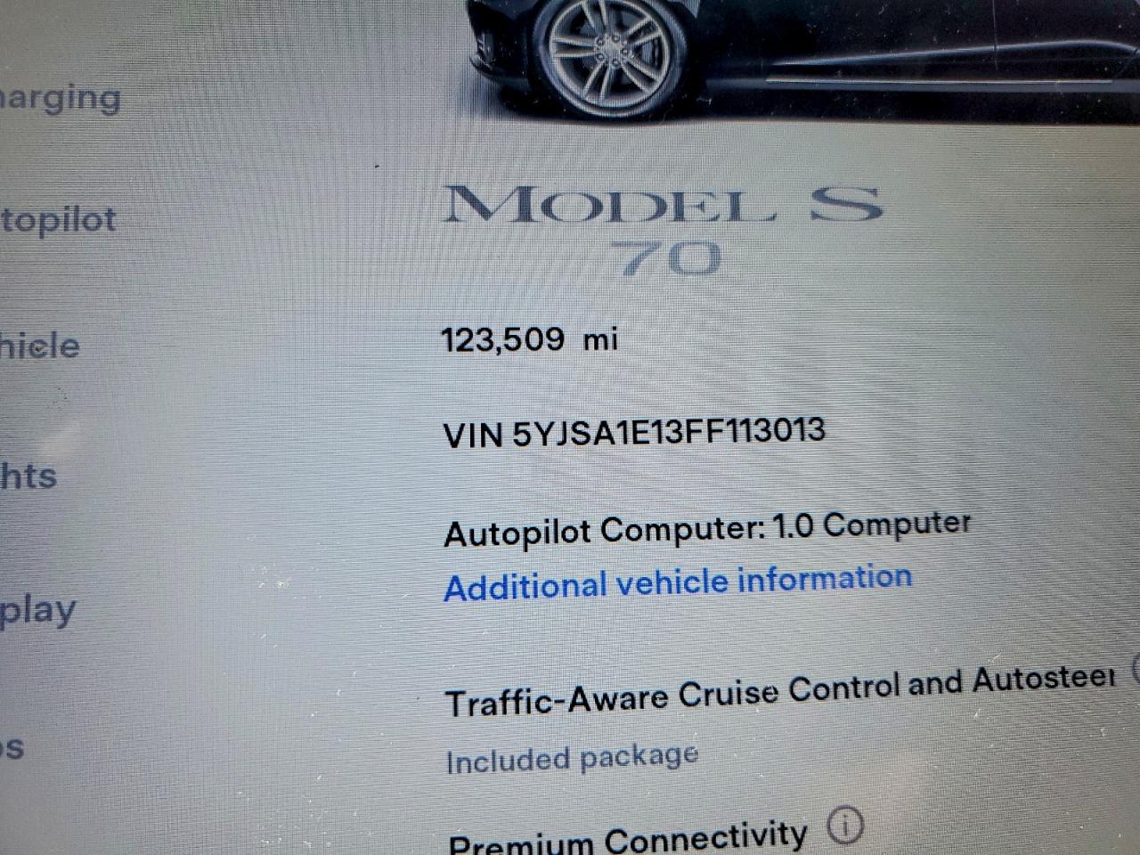 5YJSA1E13FF113013 · 2015 TESLA MODEL S · 9/12