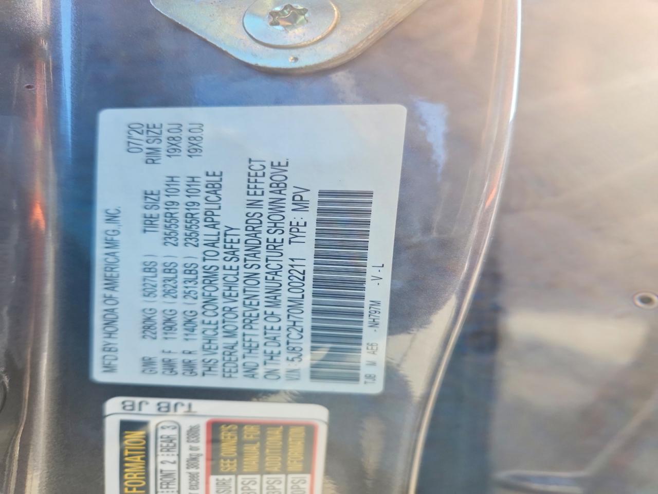 5J8TC2H70ML002211 · 2021 ACURA RDX · 12/12