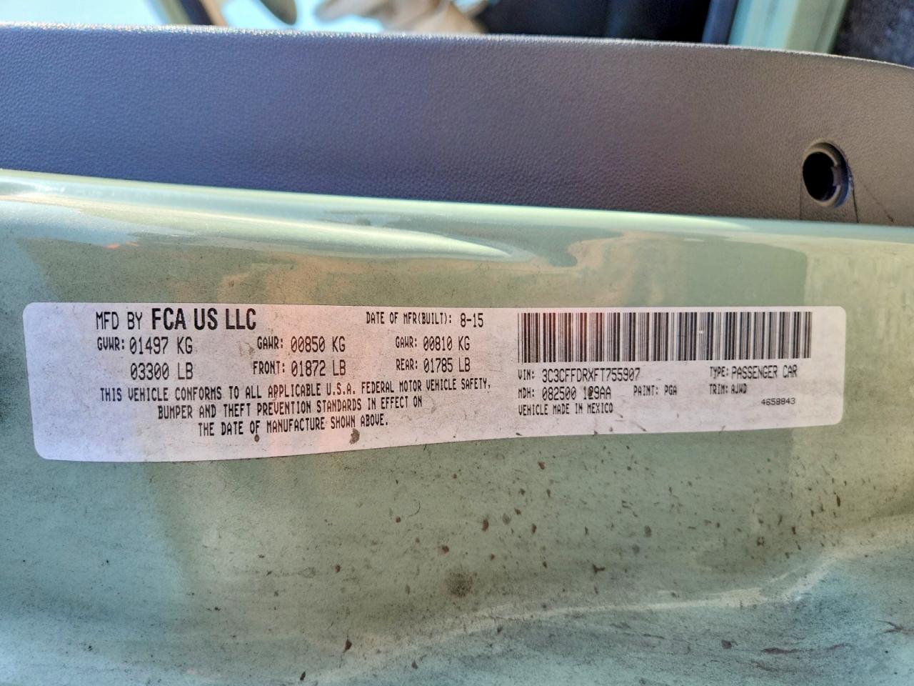 3C3CFFDRXFT755907 · 2015 FIAT 500 · 12/12