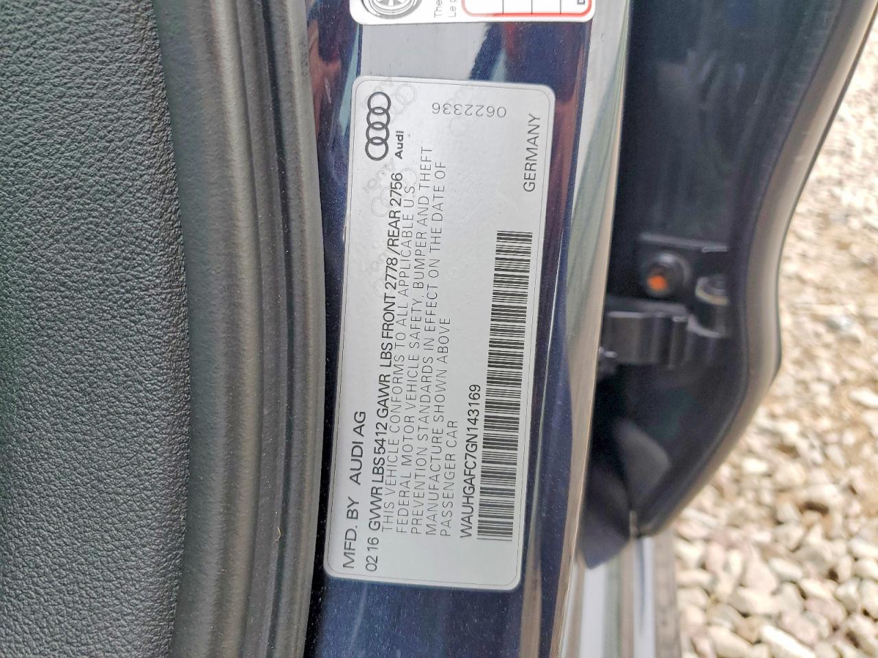 WAUHGAFC7GN143169 · 2016 AUDI A6 · 12/12
