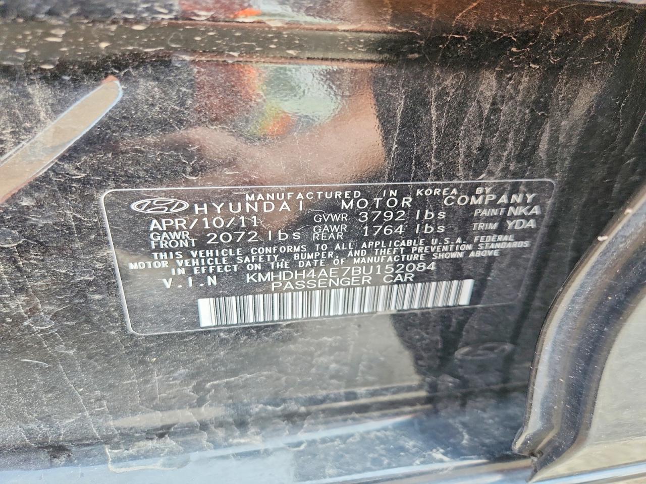 KMHDH4AE7BU152084 · 2011 HYUNDAI ELANTRA · 12/12