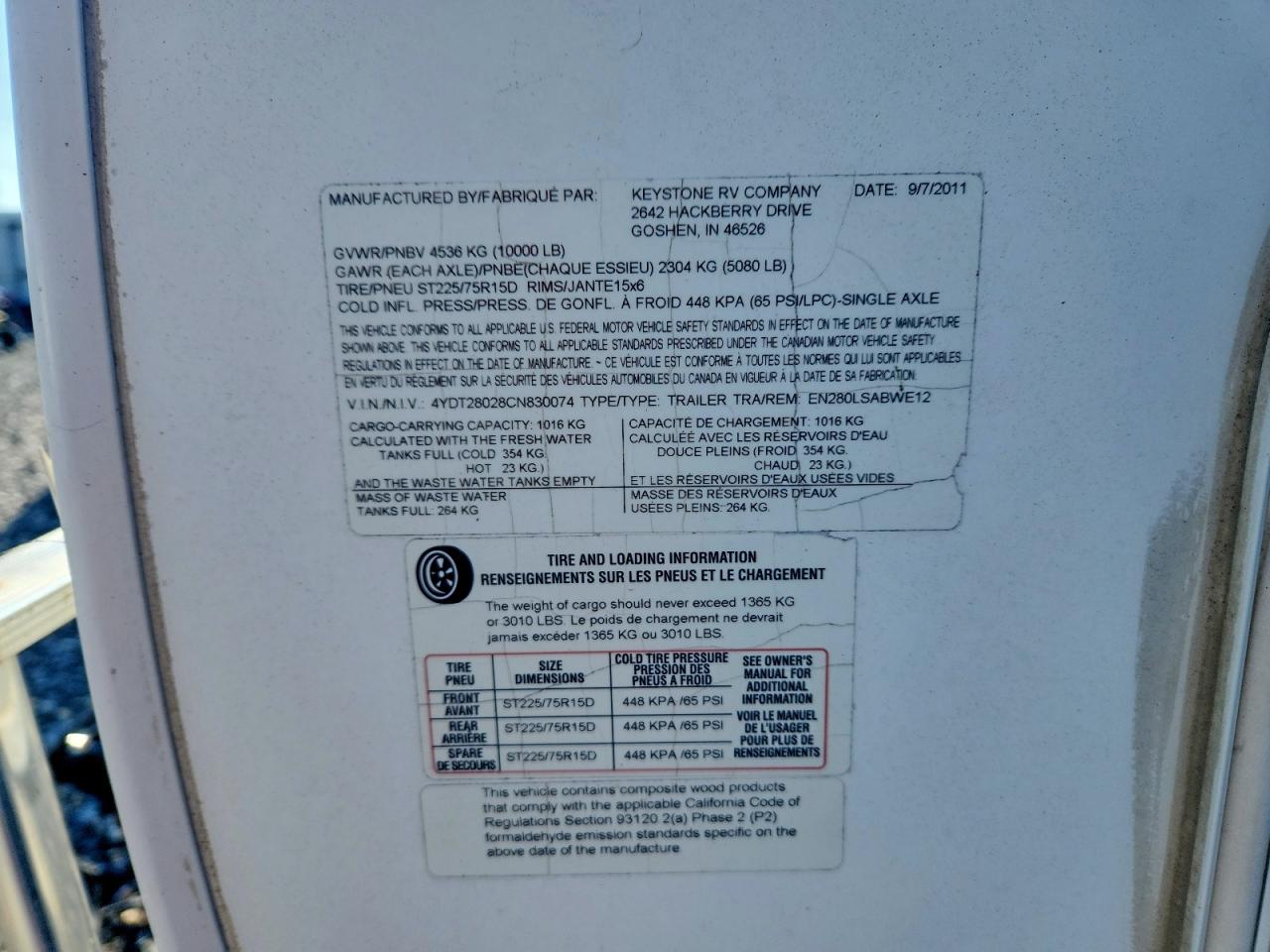 4YDT28028CN830074 · 2012 KEYSTONE UNKNOWN · 10/10