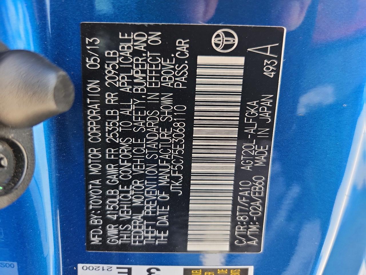 JTKJF5C75E3068110 · 2014 SCION TC · 12/12