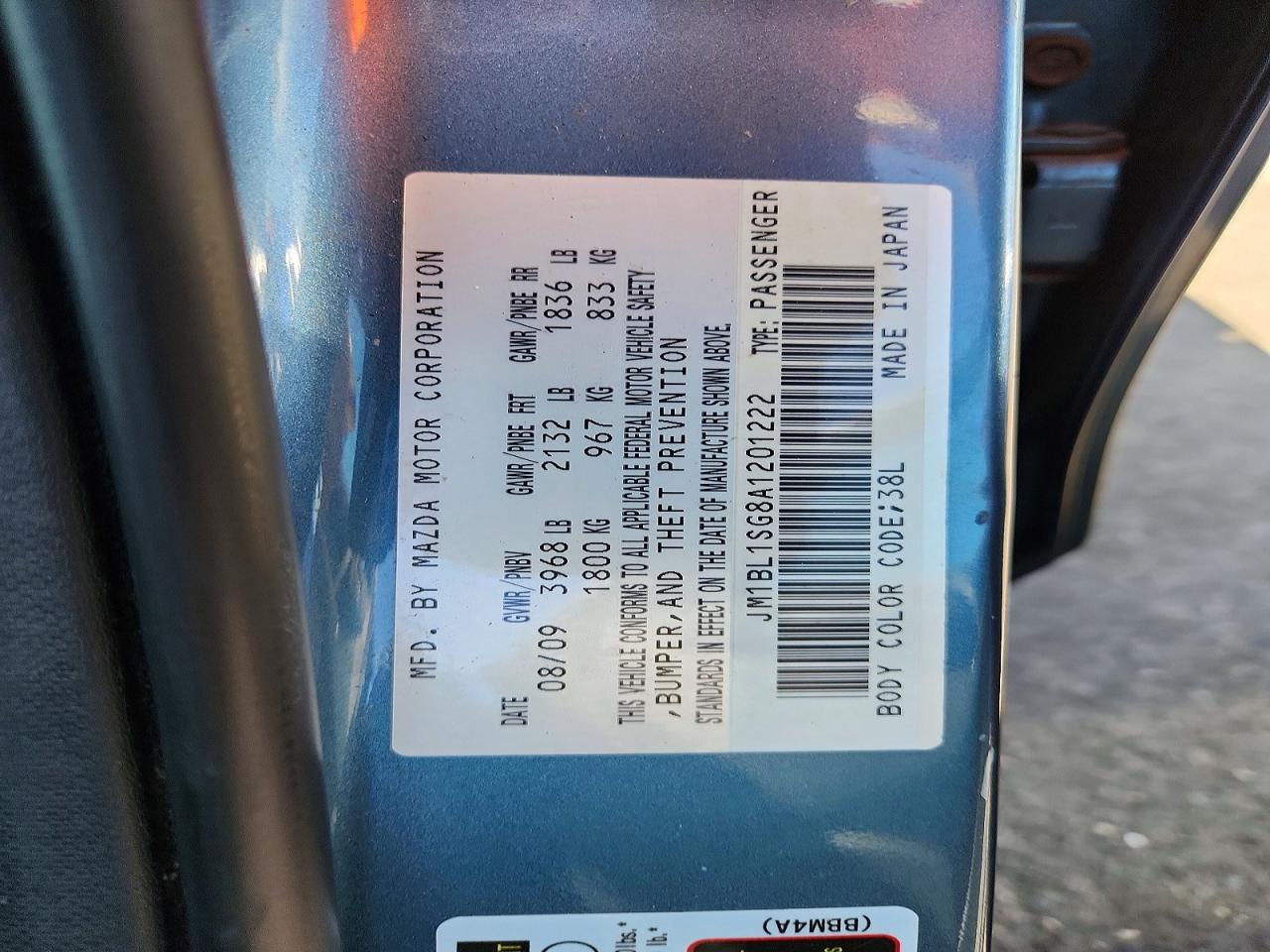 JM1BL1SG8A1201222 · 2010 MAZDA 3 · 12/12