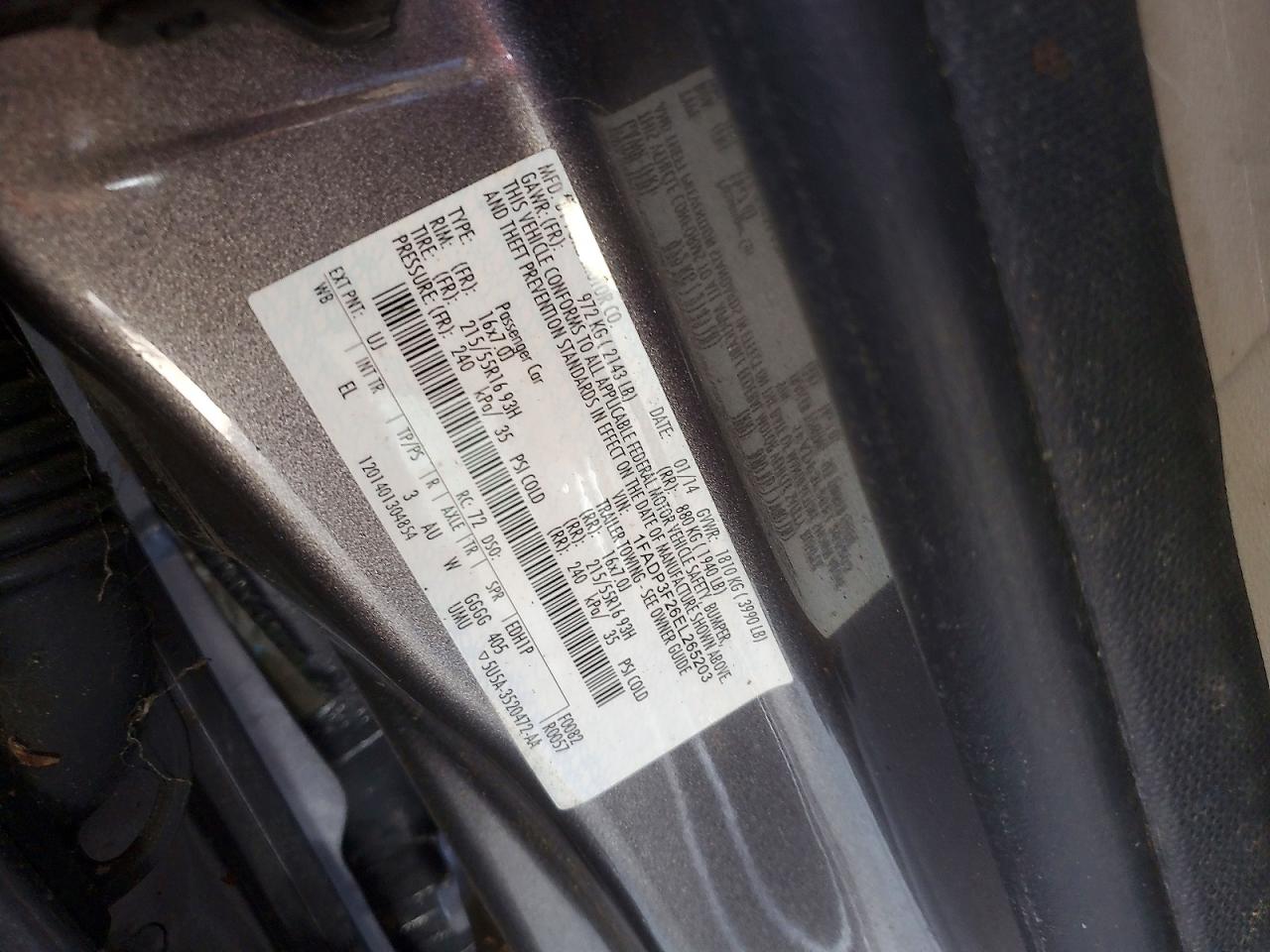 1FADP3F26EL265203 · 2014 FORD FOCUS · 12/12