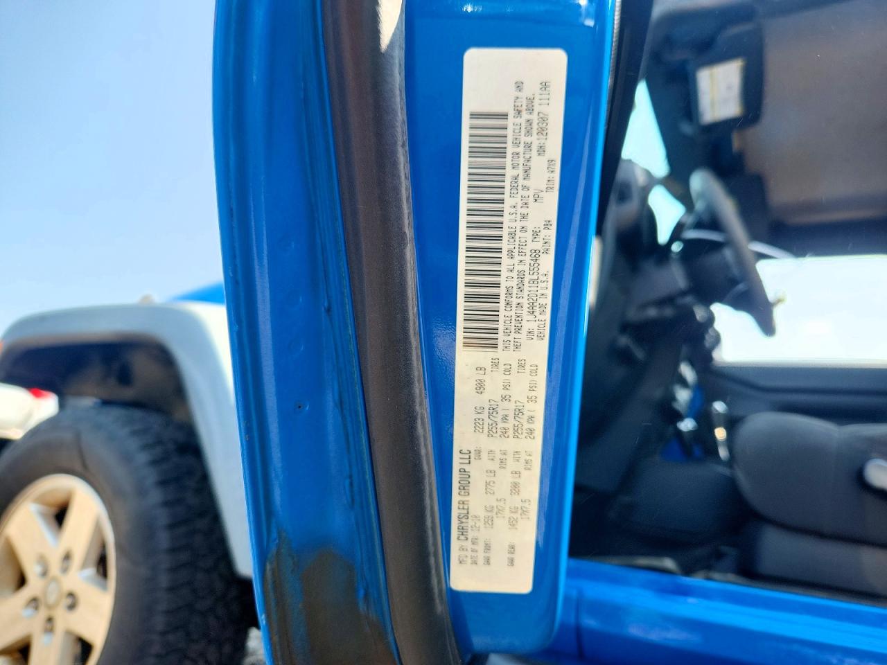 1J4AA2D11BL555468 · 2011 JEEP WRANGLER · 12/12