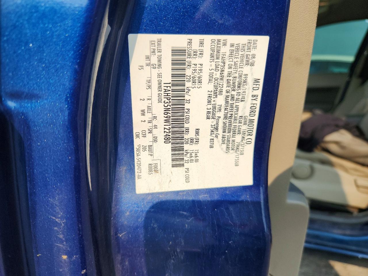 1FAHP35N69W122480 · 2009 FORD FOCUS · 12/12