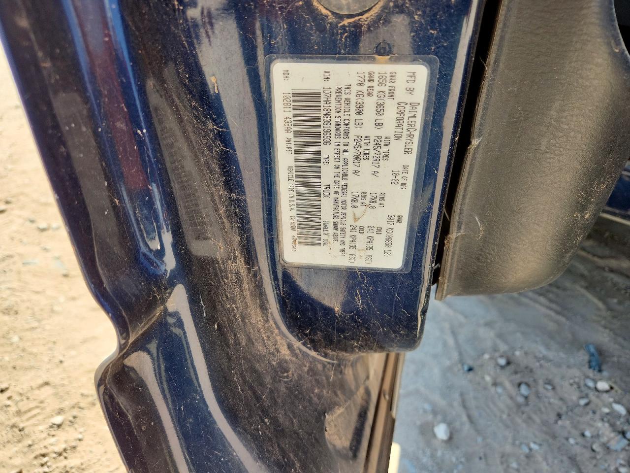 1D7HA18N83S196936 · 2003 DODGE RAM 1500 · 12/12