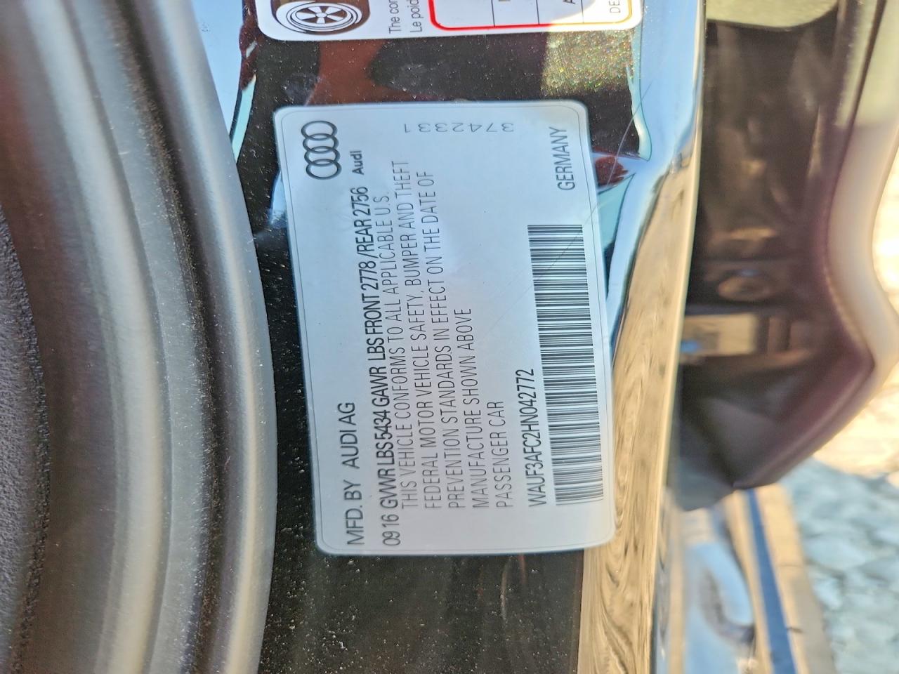 WAUF3AFC2HN042772 · 2017 AUDI A6 · 12/12