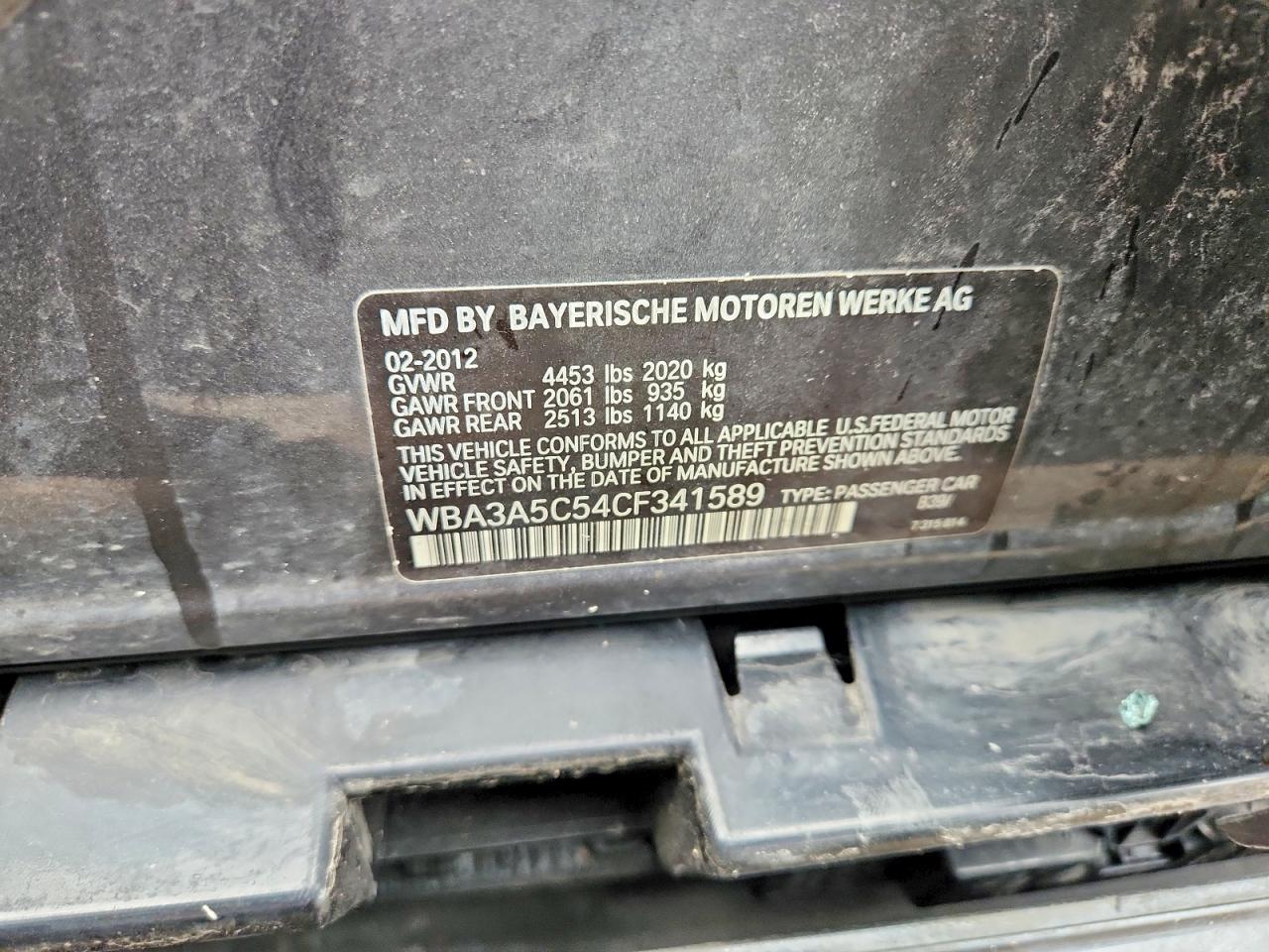 WBA3A5C54CF341589 · 2012 BMW 328 · 12/12