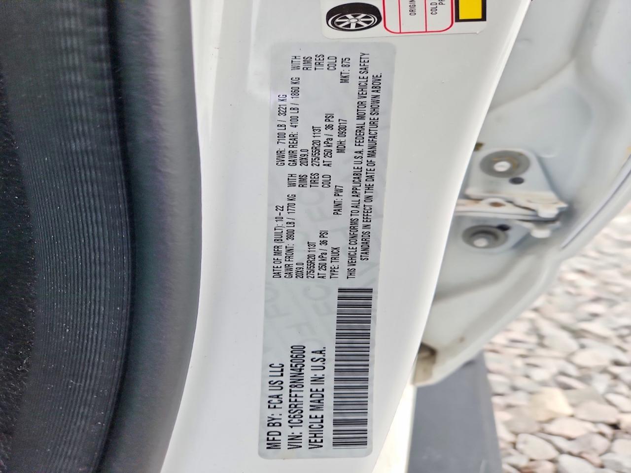 1C6SRFFT8NN450600 · 2022 RAM 1500 · 12/12