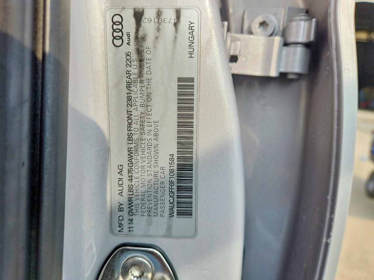WAUCJGFF6F1081584 · 2015 AUDI A3 · 12/12
