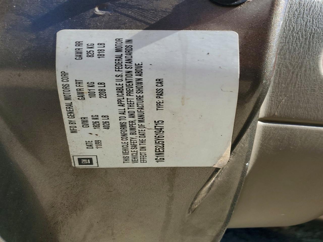 1G1NE52J5Y6194715 · 2000 CHEVROLET MALIBU · 12/12