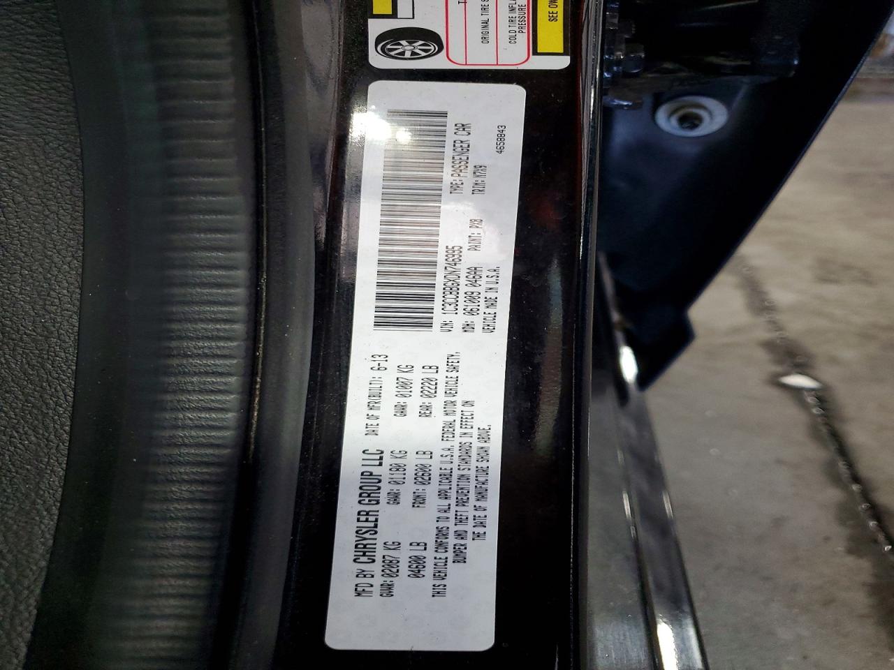 1C3CCBBGXDN746995 · 2013 CHRYSLER 200 · 12/12