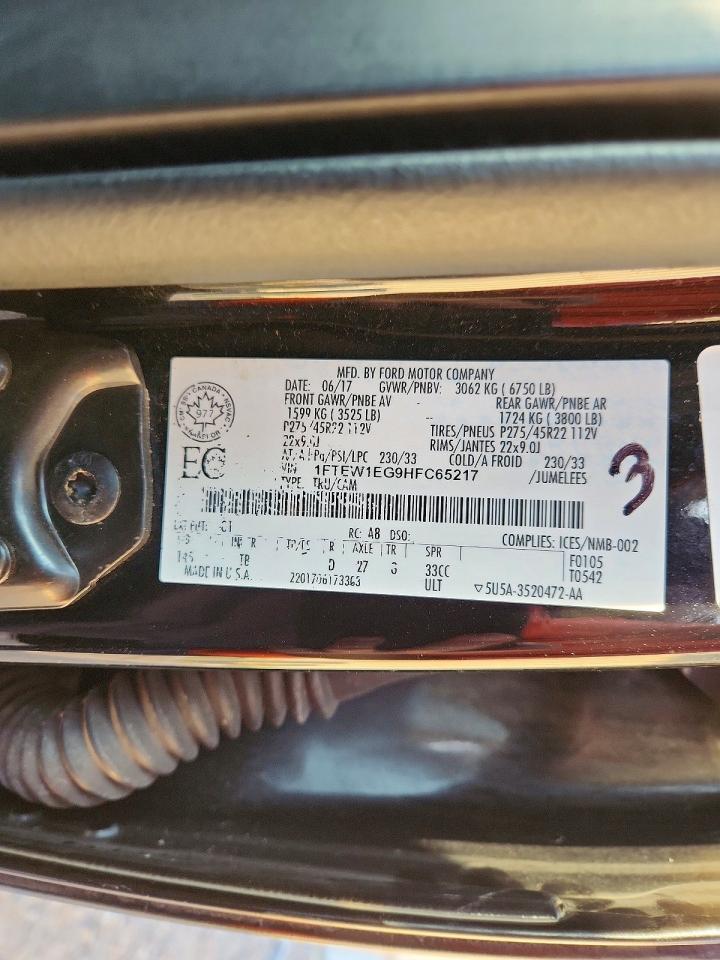 1FTEW1EG9HFC65217 · 2017 FORD F150 · 12/12